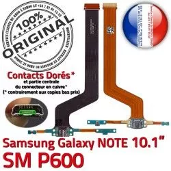 NOTE Samsung OFFICIELLE Galaxy Contact SM-P600 SM Réparation Qualité Pen Charge Doré Micro de Chargeur Connecteur ORIGINAL Nappe USB P600 MicroUSB