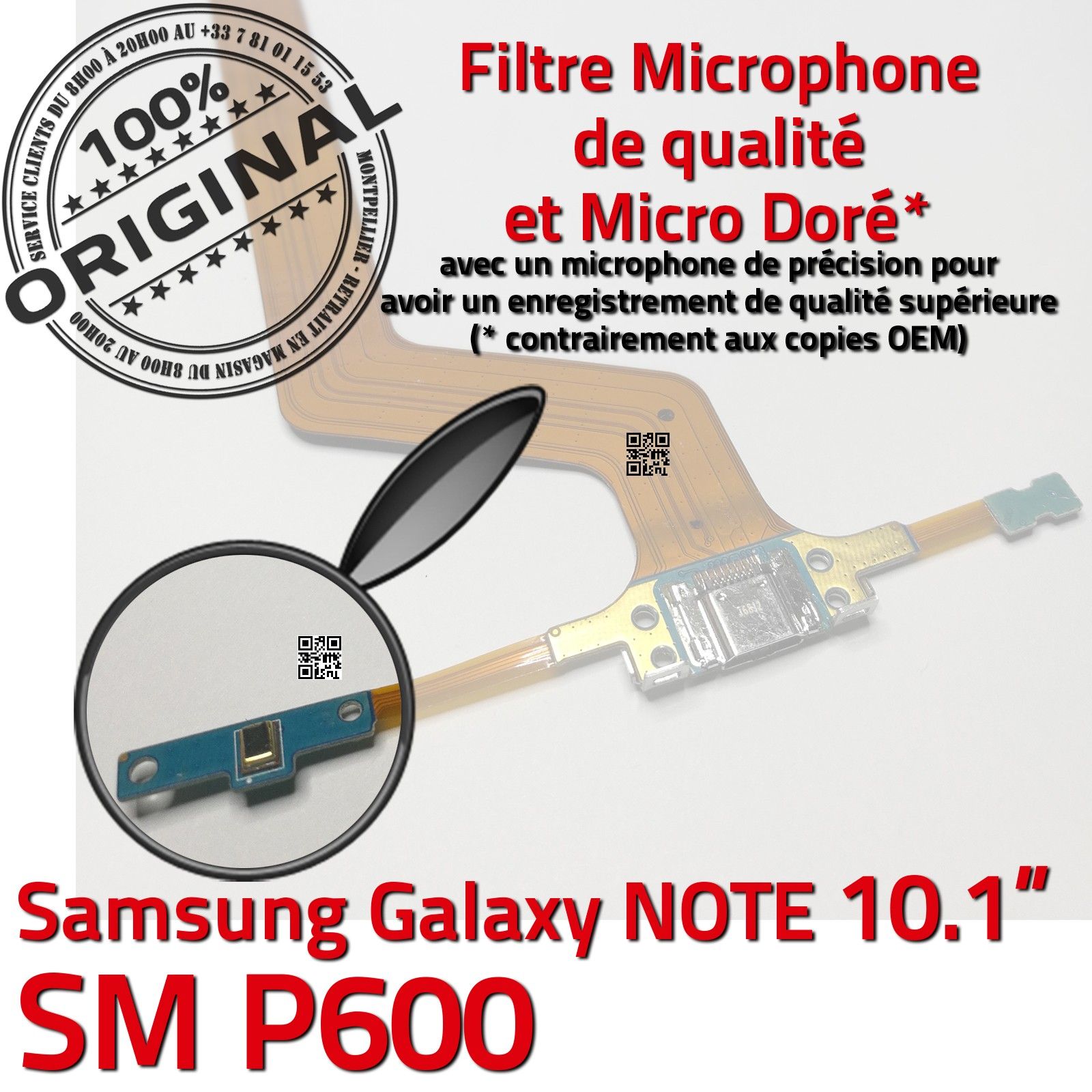 ORIGINAL NOTE SM P600 Port USB Connecteur de Charge Microphone Chargeur Prise