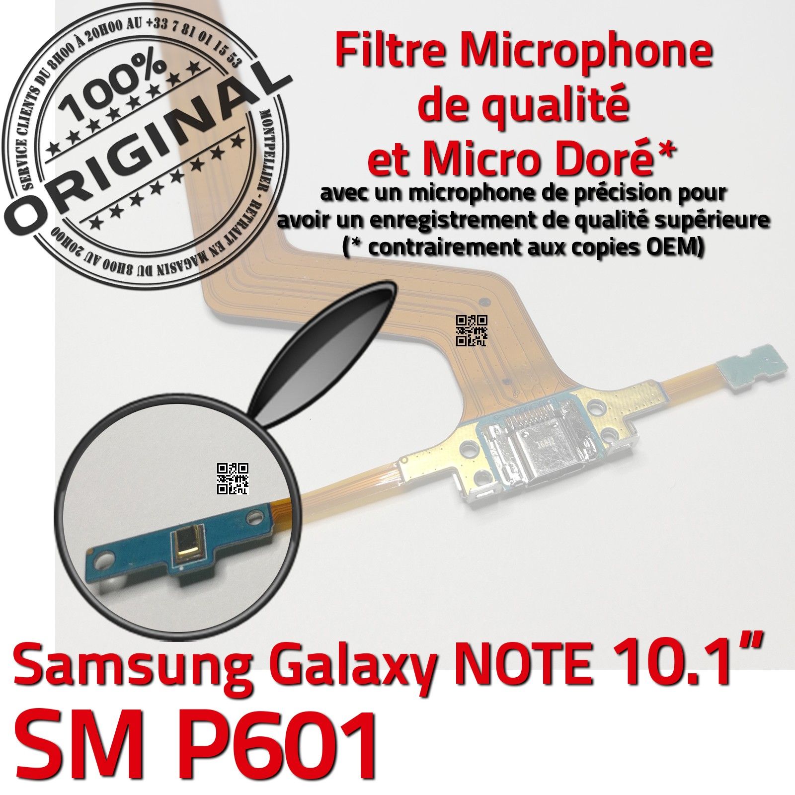 ORIGINAL Samsung Galaxy NOTE P601 Connecteur de Charge MicroUSB Nappe Microphone