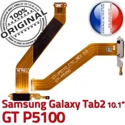 Ch Charge Galaxy Qualité TAB2 Samsung 2 Contacts GT-P5100 Dorés MicroUSB de Connecteur TAB ORIGINAL OFFICIELLE Réparation Nappe Chargeur