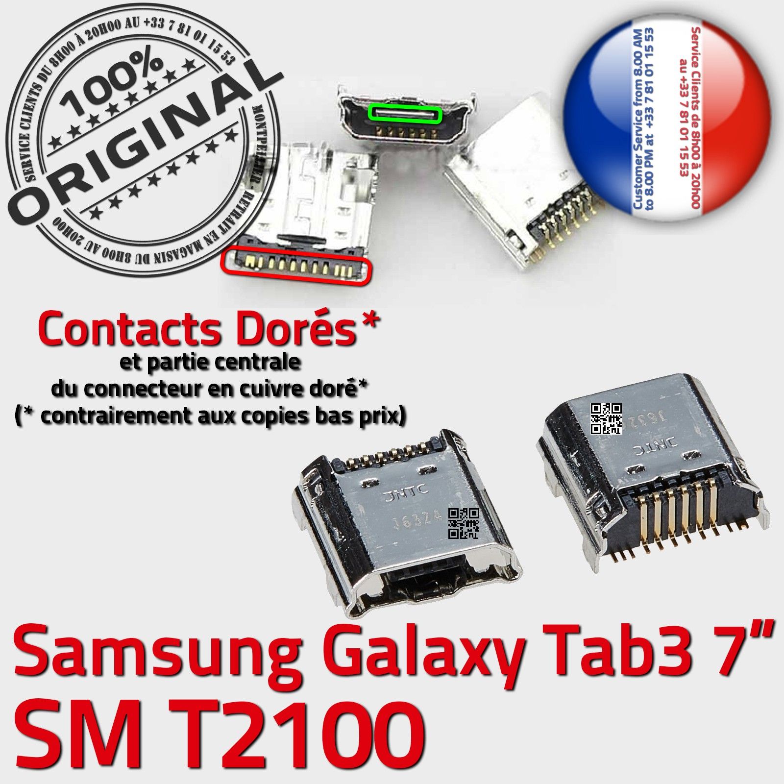 100% NEUF Flex Nappe USB Connecteur Charge Dock Pour Samsung Galaxy Tab 3 France 