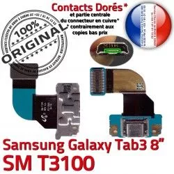 T3100 3 Samsung MicroUSB Nappe ORIGINAL Dorés de SM Chargeur Réparation TAB3 Charge OFFICIELLE Galaxy TAB Ch SM-T3100 Contacts Connecteur Qualité