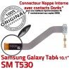 Samsung Galaxy SM-T530 TAB4 Ch Charge 4 de Chargeur Contacts Dorés SM Connecteur Réparation MicroUSB T530 Qualité OFFICIELLE Nappe ORIGINAL TAB