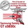 Samsung Galaxy ACE GT s5830c C Dock charge Micro Dorés Flex Connecteur ORIGINAL Pins Prise de à souder Chargeur USB Connector