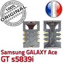 SLOT Dorés souder Connecteur à Ace S s5839i ORIGINAL SIM Reader Connector Samsung GT Lecteur Contacts Prise Galaxy Carte Pins Card