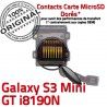 Samsung Galaxy S3 GT i8190N µSD Mini Contact Connector Carte Connecteur Lecteur SD Nappe Memoire Doré ORIGINAL Qualité Micro-SD Read