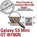 Samsung Galaxy S3 GT i8190N C souder Connector Pins Mini USB Flex Dorés Connecteur Prise Chargeur Micro ORIGINAL charge de à Dock