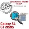 Samsung Galaxy S4 GT i9505 S Nappe Dorés Contacts Connecteur SIM Micro-SD ORIGINAL Memoire Carte Qualité Lecteur Reader Connector