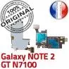 Samsung Galaxy NOTE 2 GT-N7100 S Nappe Qualité SD ORIGINAL Memoire Carte SIM Reader Lecteur Connector Contact Connecteur Doré