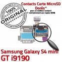 Samsung Galaxy S4 min GT i9190 S Lecteur Nappe Reader Contacts Connecteur Dorés mini Carte Memoire Connector Micro-SD SIM ORIGINAL
