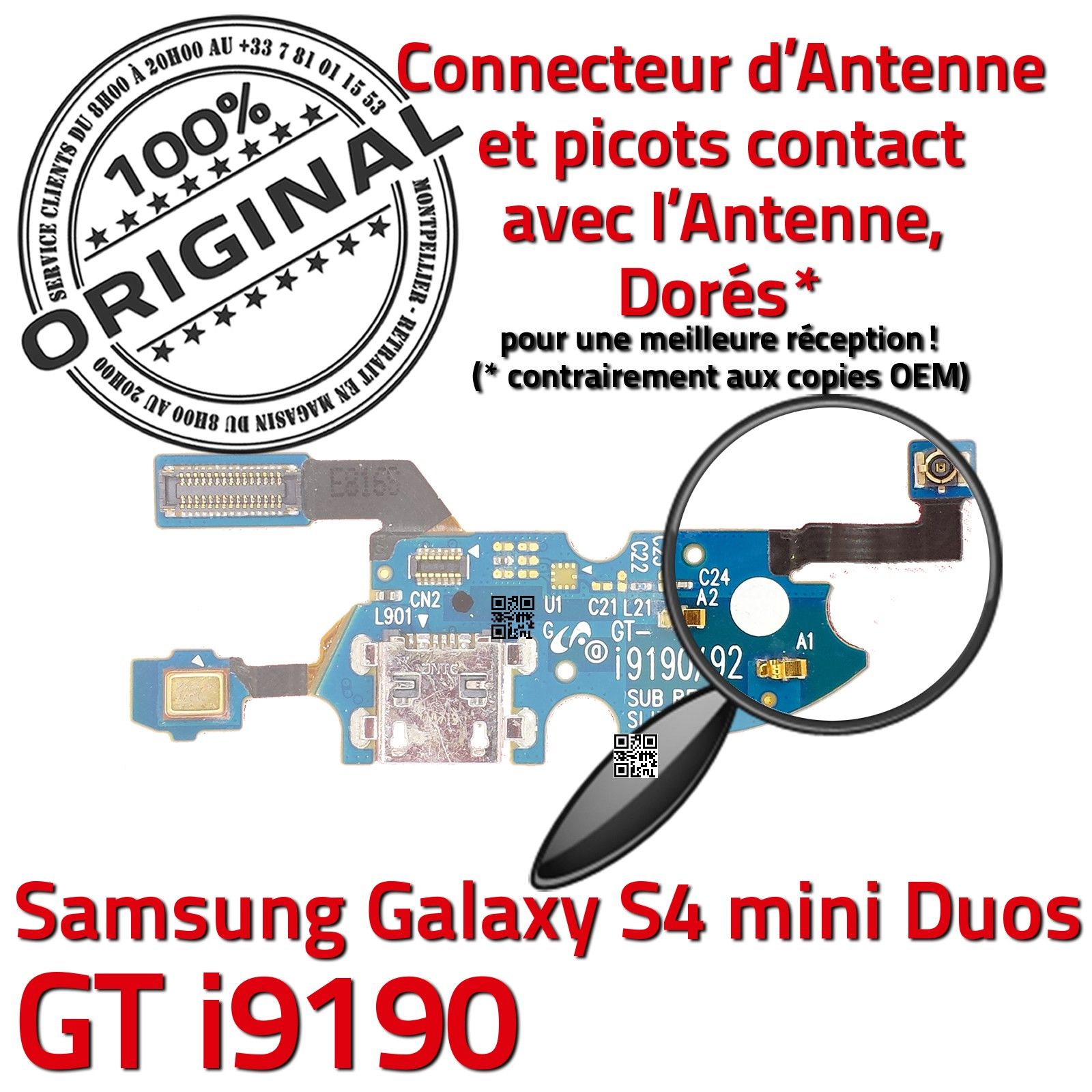 Remplacement PORT Micro USB PC Réparation Changement Pins Dorés Connecteur de Charge à souder Soudures Carte Mère SD Prise Chargeur Téléphone Porta micro-soudures Smartphone Lecteur SIM Samsung S4 Min GTi9190 Galaxy Changer Jack Connexion Câble Contacts D