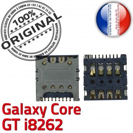 Samsung Galaxy Core GT i8262 S Reader Lecteur Card SIM souder Connecteur ORIGINAL Contacts Pins Connector à Carte Dorés SLOT