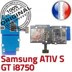 Carte S Lecteur GT SIM ORIGINAL Nappe Contacts Connector Reader Memoire i8750 Connecteur Dorés Samsung Micro-SD ATIV Qualité