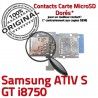 Samsung ATIV S GT i8750 Dorés Carte Connecteur Connector Memoire Micro-SD Nappe Qualité Lecteur SIM Reader ORIGINAL Contacts