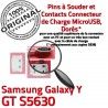 Samsung Galaxy Y GT s5630 C charge Dock ORIGINAL Micro à souder USB Dorés Connector Chargeur de Flex Prise Connecteur Pins