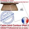PACK iPad2 Joint B Tactile PREMIUM Blanche Apple Vitre HOME Réparation Precollé Adhésif Écran Bouton Verre Tablette Cadre Chassis