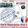 PACK iPad 2 A1395 Joint B Blanche PREMIUM Réparation Verre Cadre Tablette Vitre Precollé Adhésif Bouton iPad2 Apple Ecran HOME Tactile