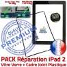 PACK iPad2 Joint N Contour 2 Tactile Apple Noire HOME Vitre KIT PREMIUM Tablette Verre Bouton Cadre iPad Precollé Chassis Réparation Adhésif