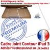 PACK iPad3 Joint B Verre Precollée Vitre Blanche Apple Tactile KIT Bouton Contour PREMIUM Adhésif Réparation Cadre HOME Tablette