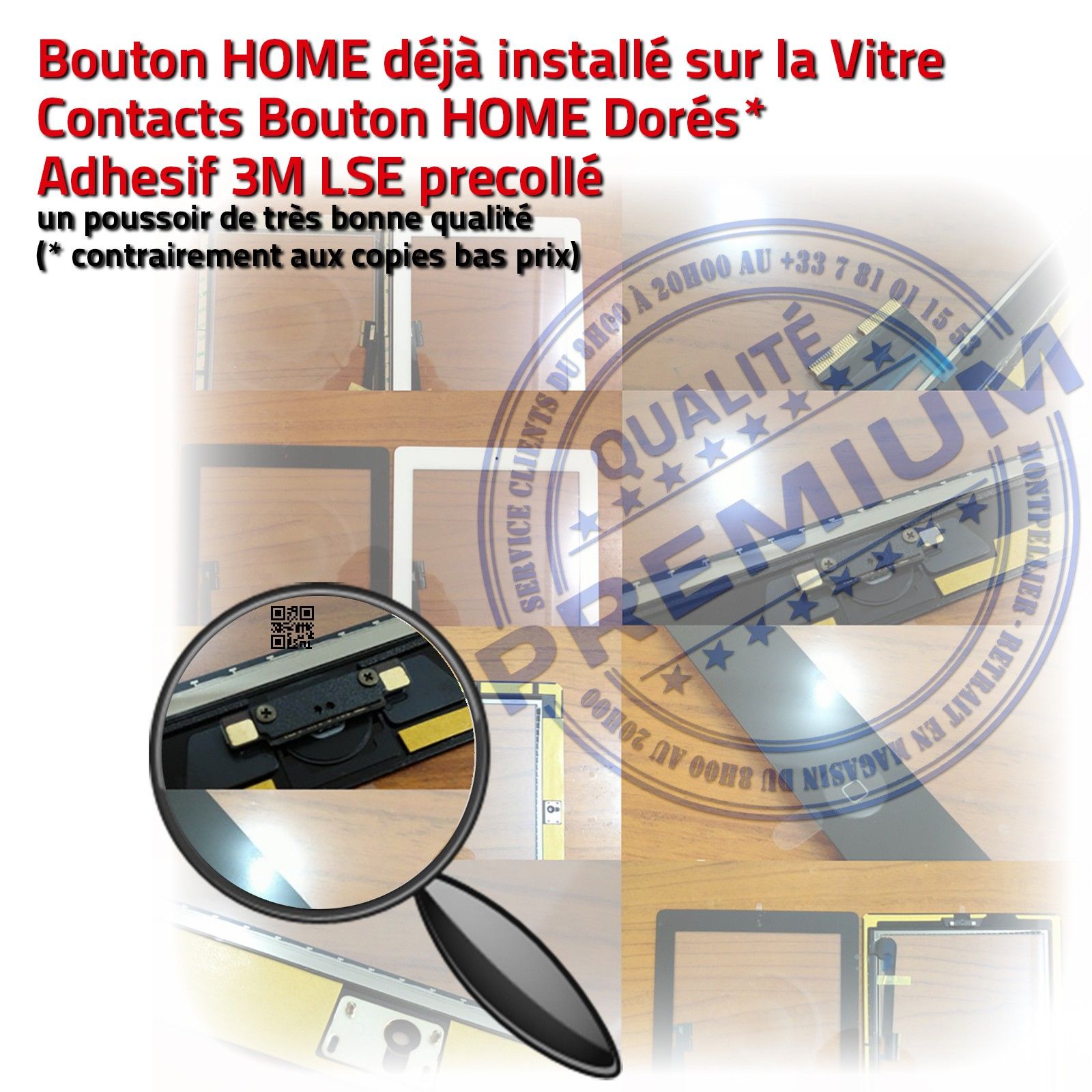 KIT Vitre Tactile iPad3 A1416 Blanc Écran Verre PREMIUM Assemblé Joint Contour