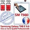 Samsung Galaxy TAB E SM-T560 B Qualité TAB-E SM 9.6 Verre Assemblée Prémonté Vitre Adhésif Tactile Supérieure Blanche T560 Blanc PREMIUM Ecran