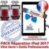 PACK iPad 2017 9.7 inch N Vitre Oléophobe Noire PREMIUM Tactile Outil Qualité Réparation Nappe KIT Verre Démontage Adhésif Precollé Bouton HOME