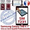 Samsung Galaxy SM-T231NZWAXEF N TAB4 Vitre Tactile Noire Qualité Adhésif LCD Ecran PREMIUM Verre SM-T231 Assemblée NZWAXEF Supérieure Prémonté