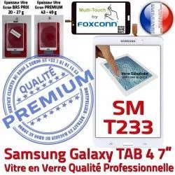 4 T233 SM TAB4 TAB PREMIUM Galaxy Verre Vitre LCD Qualité Adhésif inch Samsung Prémonté 7 Assemblée B SM-T233 Blanche Tactile Supérieure Ecran