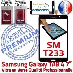 Prémonté Samsung SM-T233 PREMIUM inch Qualité Vitre TAB4 N 7 Galaxy Supérieure Assemblée Noire LCD Ecran Verre Adhésif Tactile