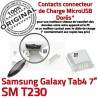 Samsung Galaxy Tab 4 T230 USB à Connector Connecteur 7 charge Prise Chargeur de SM ORIGINAL inch Micro TAB Dorés souder Pins Dock