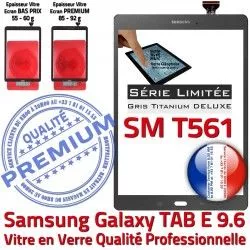 Samsung E Qualité TAB Limitée Ecran Anthracite Assemblée Adhésif Gris PREMIUM SM-T561 Galaxy 9.6 Ant Série Verre T561 Tactile SM Vitre TAB-E